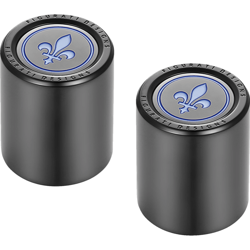 FIGURATI DESIGNS BLUE FLEUR - DE - LIS DOCKING COVERS 25X32MM - DRIVEN Canada's Powersports FD05 - 25.2/32 - BK