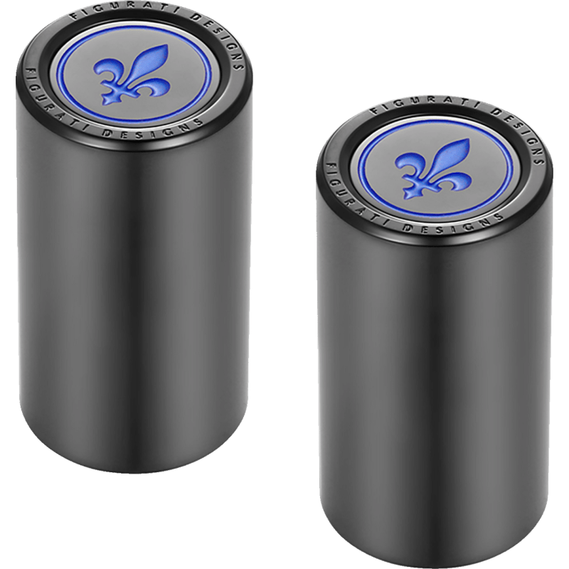 FIGURATI DESIGNS BLUE FLEUR - DE - LIS DOCKING COVERS 25X46MM - DRIVEN Canada's Powersports FD05 - 25.2/46.5 - BK