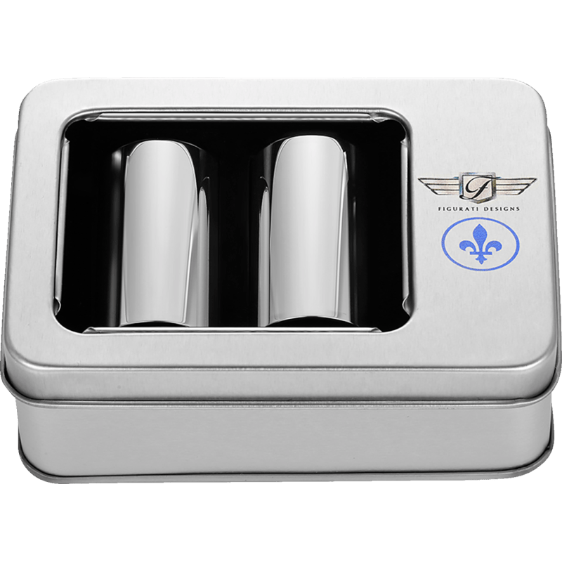 FIGURATI DESIGNS BLUE FLEUR - DE - LIS DOCKING COVERS 25X46MM - DRIVEN Canada's Powersports FD05 - 25.2/46.5 - SS