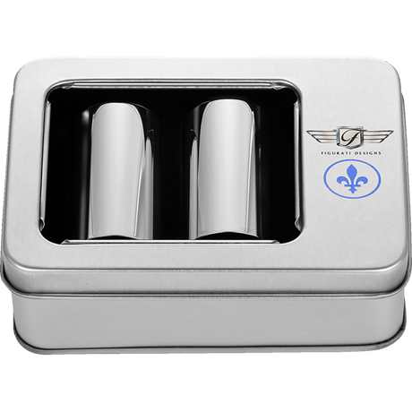 FIGURATI DESIGNS BLUE FLEUR - DE - LIS DOCKING COVERS 25X46MM - DRIVEN Canada's Powersports FD05 - 25.2/46.5 - SS