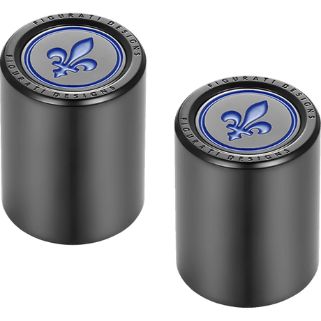 FIGURATI DESIGNS BLUE FLEUR - DE - LIS DOCKING COVERS 27X32MM - DRIVEN Canada's Powersports FD05 - 27.2/32 - BK