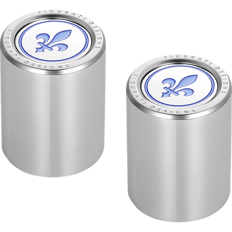 FIGURATI DESIGNS BLUE FLEUR - DE - LIS DOCKING COVERS 27X32MM - DRIVEN Canada's Powersports FD05 - 27.2/32 - SS