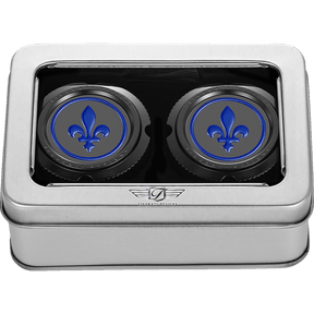 FIGURATI DESIGNS BLUE FLEUR - DE - LIS FRONT AXLE NUT COVER - DRIVEN Canada's Powersports FD05 - FAC - BK