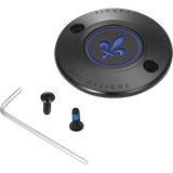 FIGURATI DESIGNS BLUE FLEUR - DE - LIS M8 TIMING COVER - DRIVEN Canada's Powersports FD05 - TC - 2H - BK