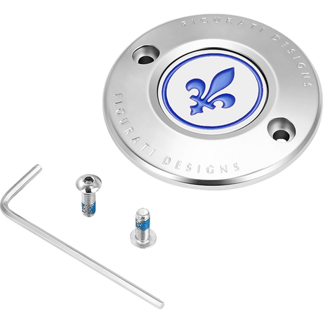 FIGURATI DESIGNS BLUE FLEUR - DE - LIS M8 TIMING COVER - DRIVEN Canada's Powersports FD05 - TC - 2H - SS