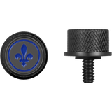 FIGURATI DESIGNS BLUE FLEUR - DE - LIS SEAT SCREW - DRIVEN Canada's Powersports FD05 - SEAT_SCREW - BK