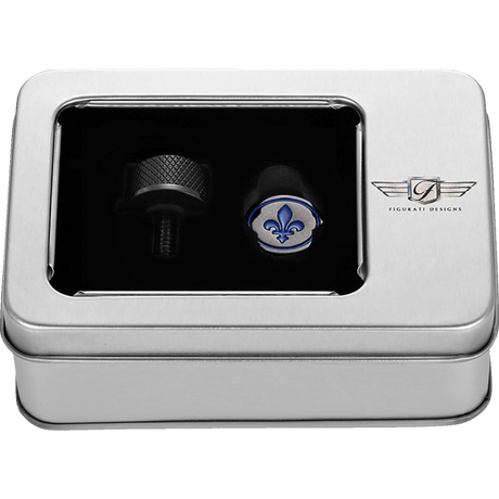 FIGURATI DESIGNS BLUE FLEUR - DE - LIS SEAT SCREW - DRIVEN Canada's Powersports FD05 - SEAT_SCREW - BK