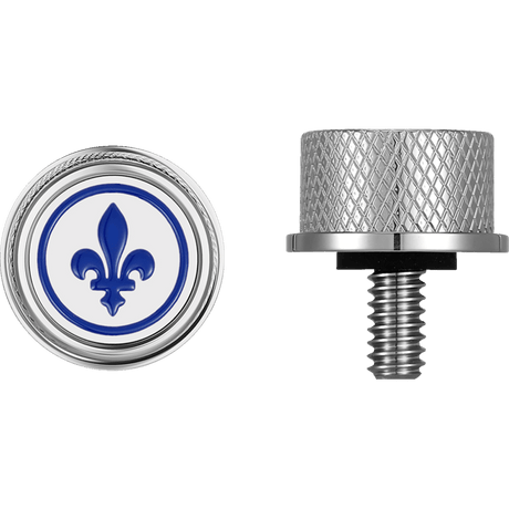 FIGURATI DESIGNS BLUE FLEUR - DE - LIS SEAT SCREW - DRIVEN Canada's Powersports FD05 - SEAT_SCREW - SS