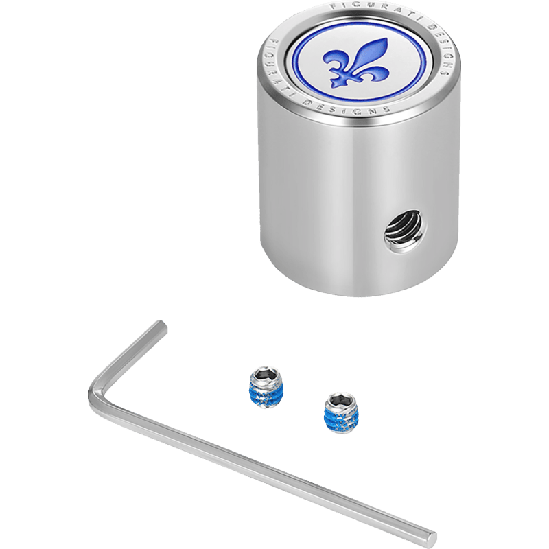FIGURATI DESIGNS BLUE FLEUR - DE - LIS SHIFTER COVER - DRIVEN Canada's Powersports FD05 - HTSC - SS