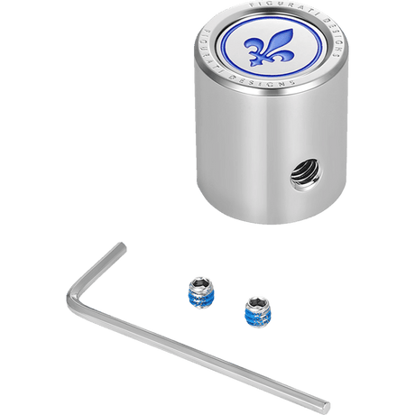FIGURATI DESIGNS BLUE FLEUR - DE - LIS SHIFTER COVER - DRIVEN Canada's Powersports FD05 - HTSC - SS