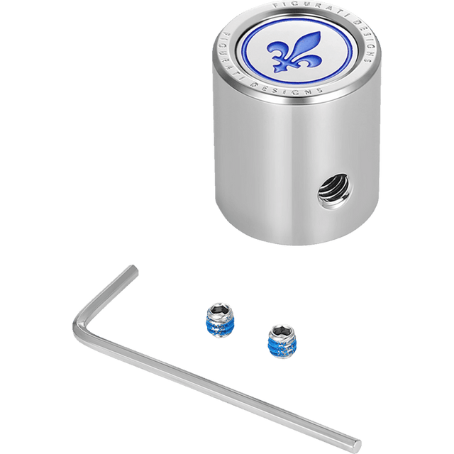 FIGURATI DESIGNS BLUE FLEUR - DE - LIS SHIFTER COVER - DRIVEN Canada's Powersports FD05 - HTSC - SS