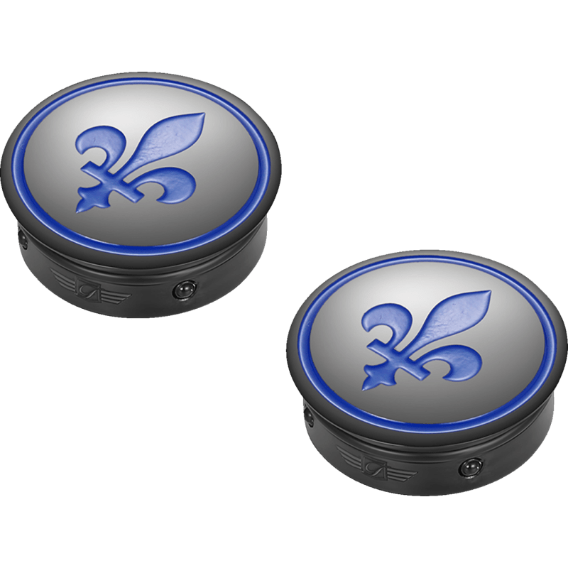 FIGURATI DESIGNS BLUE FLEUR - DE - LIS SWING ARM COVER - DRIVEN Canada's Powersports FD05 - BK