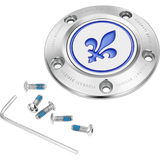 FIGURATI DESIGNS BLUE FLEUR - DE - LIS TWIN CAM TIMING COVER - DRIVEN Canada's Powersports FD05 - TC - 5H - SS