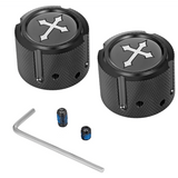 FIGURATI DESIGNS FRONT AXLE NUT COVERS WITH CROSS - DRIVEN Canada's Powersports FD41 - FAC - BLK