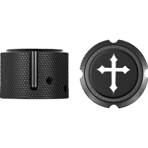 FIGURATI DESIGNS FRONT AXLE NUT COVERS WITH CROSS - DRIVEN Canada's Powersports FD41 - FAC - BLK