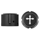 FIGURATI DESIGNS FRONT AXLE NUT COVERS WITH CROSS - DRIVEN Canada's Powersports FD41 - FAC - BLK