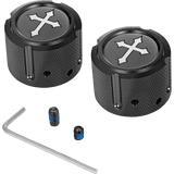 FIGURATI DESIGNS FRONT AXLE NUT COVERS WITH CROSS - DRIVEN Canada's Powersports FD41 - FAC - BLK