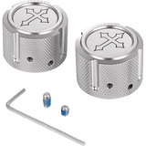 FIGURATI DESIGNS FRONT AXLE NUT COVERS WITH CROSS - DRIVEN Canada's Powersports FD41 - FAC - SS