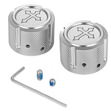 FIGURATI DESIGNS FRONT AXLE NUT COVERS WITH CROSS - DRIVEN Canada's Powersports FD41 - FAC - SS