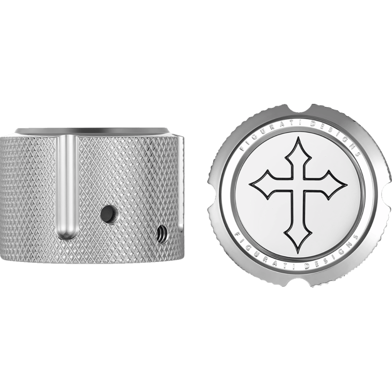 FIGURATI DESIGNS FRONT AXLE NUT COVERS WITH CROSS - DRIVEN Canada's Powersports FD41 - FAC - SS