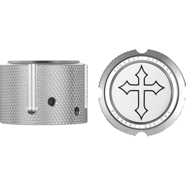 FIGURATI DESIGNS FRONT AXLE NUT COVERS WITH CROSS - DRIVEN Canada's Powersports FD41 - FAC - SS
