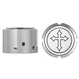 FIGURATI DESIGNS FRONT AXLE NUT COVERS WITH CROSS - DRIVEN Canada's Powersports FD41 - FAC - SS