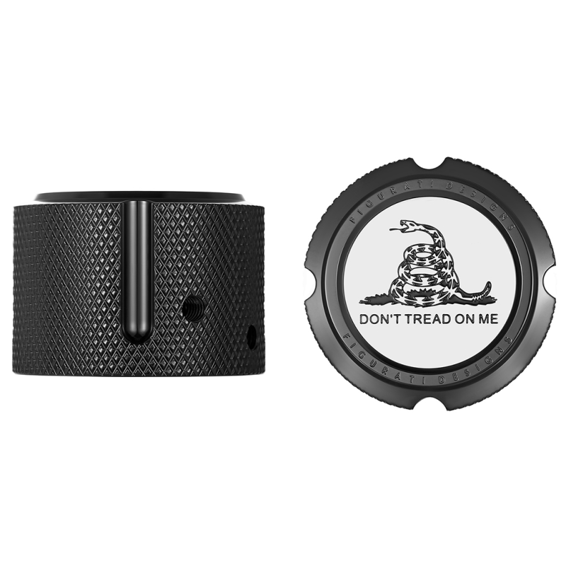 FIGURATI DESIGNS FRONT AXLE NUT COVERS WITH DON'T TREAD ON ME - DRIVEN Canada's Powersports FD40 - FAC - BLK