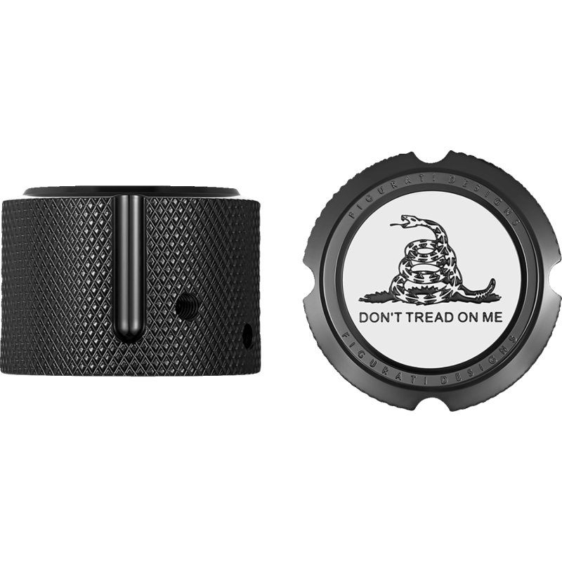 FIGURATI DESIGNS FRONT AXLE NUT COVERS WITH DON'T TREAD ON ME - DRIVEN Canada's Powersports FD40 - FAC - BLK