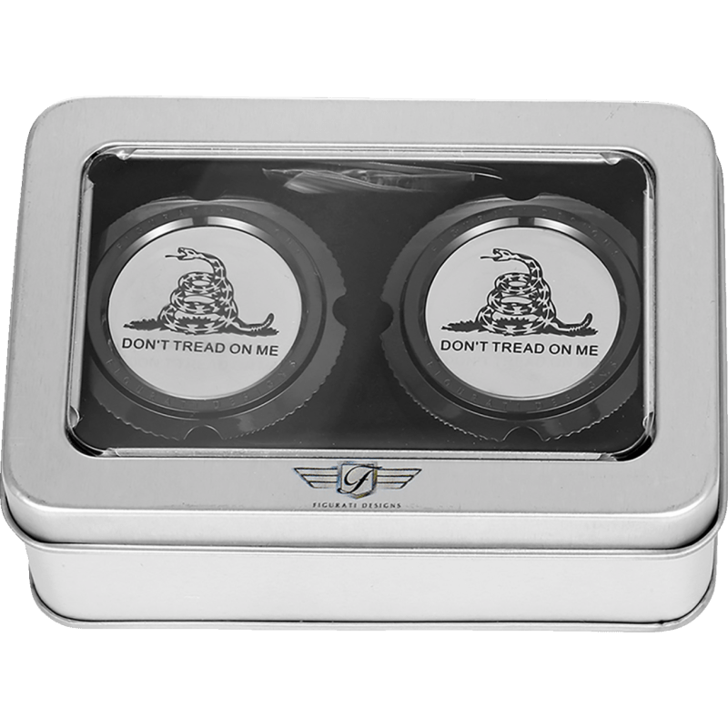 FIGURATI DESIGNS FRONT AXLE NUT COVERS WITH DON'T TREAD ON ME - DRIVEN Canada's Powersports FD40 - FAC - BLK