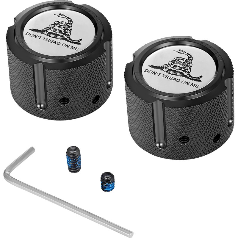 FIGURATI DESIGNS FRONT AXLE NUT COVERS WITH DON'T TREAD ON ME - DRIVEN Canada's Powersports FD40 - FAC - BLK