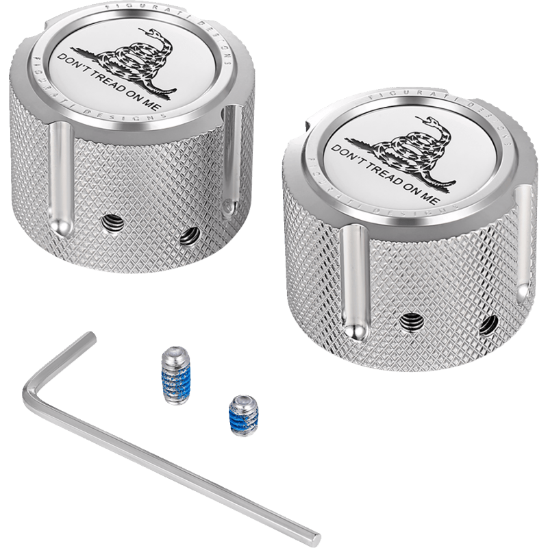 FIGURATI DESIGNS FRONT AXLE NUT COVERS WITH DON'T TREAD ON ME - DRIVEN Canada's Powersports FD40 - FAC - SS
