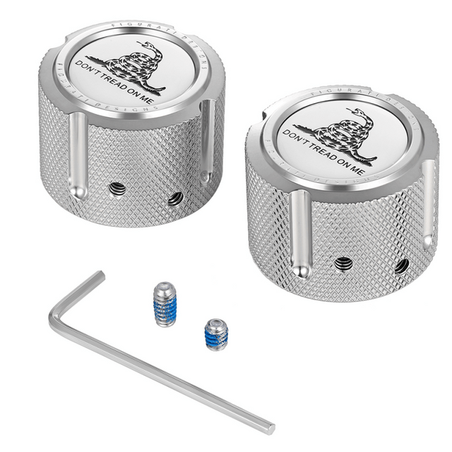 FIGURATI DESIGNS FRONT AXLE NUT COVERS WITH DON'T TREAD ON ME - DRIVEN Canada's Powersports FD40 - FAC - SS