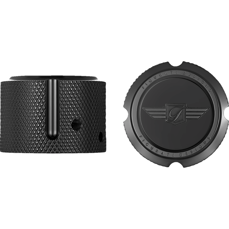 FIGURATI DESIGNS FRONT AXLE NUT COVERS WITH LOGO - DRIVEN Canada's Powersports FD01 - FAC - BLK