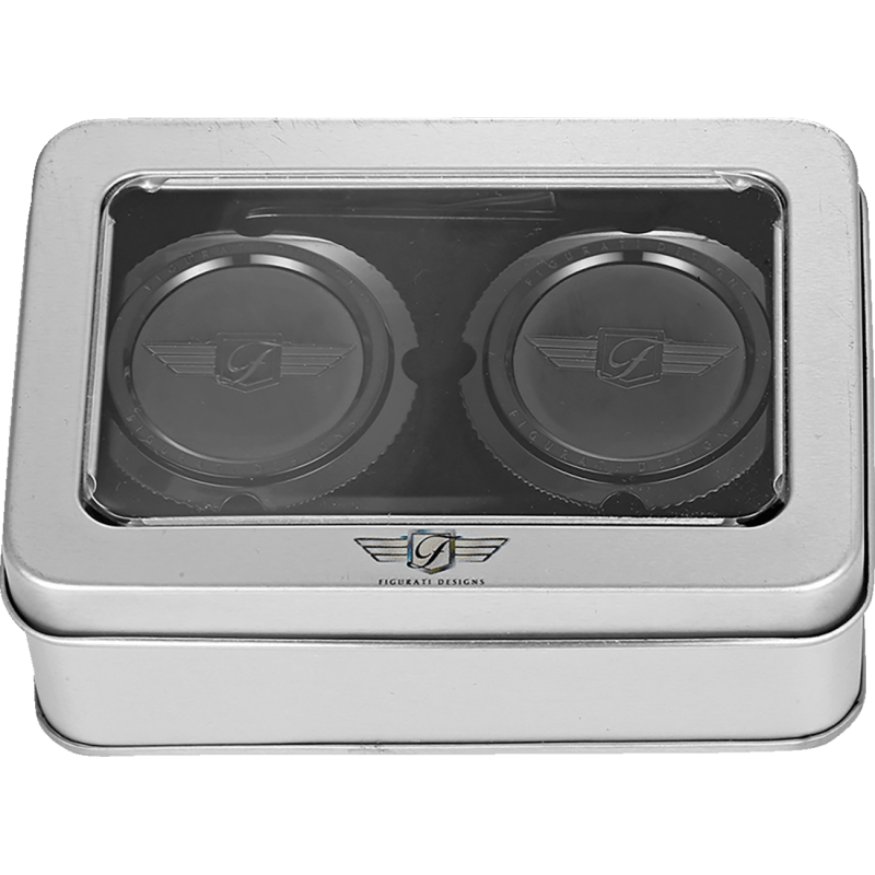 FIGURATI DESIGNS FRONT AXLE NUT COVERS WITH LOGO - DRIVEN Canada's Powersports FD01 - FAC - BLK