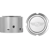 FIGURATI DESIGNS FRONT AXLE NUT COVERS WITH LOGO - DRIVEN Canada's Powersports FD01 - FAC - SS