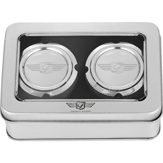 FIGURATI DESIGNS FRONT AXLE NUT COVERS WITH LOGO - DRIVEN Canada's Powersports FD01 - FAC - SS