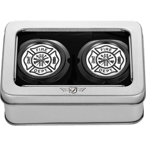 FIGURATI DESIGNS FRONT AXLE NUT COVERS WITH MALTESE CROSS - FIRE - DRIVEN Canada's Powersports FD74 - FAC - BLK