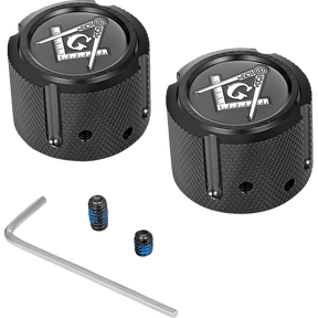 FIGURATI DESIGNS FRONT AXLE NUT COVERS WITH MASONIC EMBLEM - DRIVEN Canada's Powersports FD42 - FAC - BLK