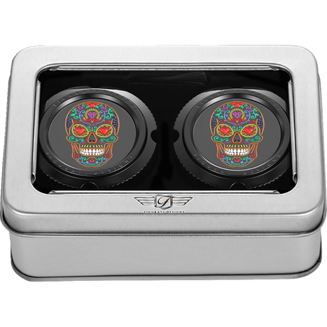 FIGURATI DESIGNS FRONT AXLE NUT COVERS WITH SUGAR SKULLS - DRIVEN Canada's Powersports FD30 - FAC - BLK