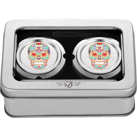 FIGURATI DESIGNS FRONT AXLE NUT COVERS WITH SUGAR SKULLS - DRIVEN Canada's Powersports FD30 - FAC - SS