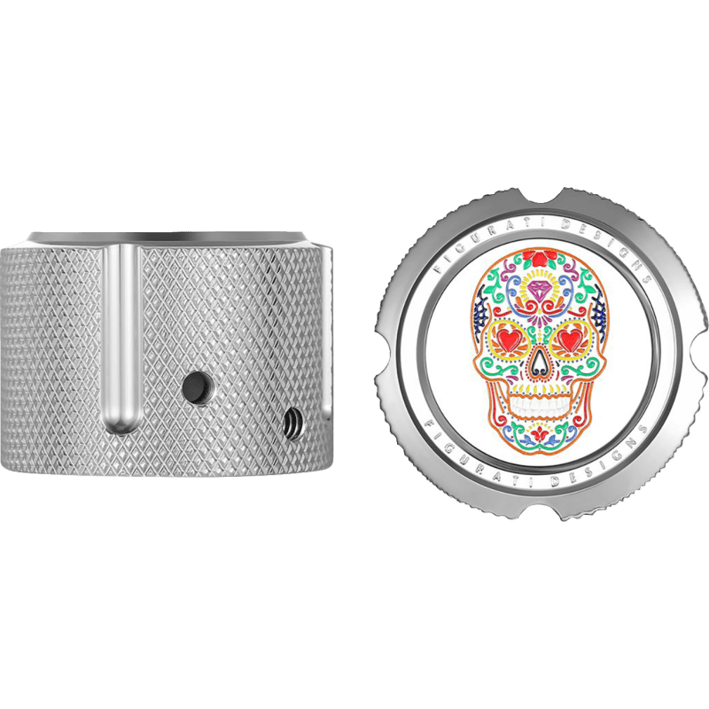 FIGURATI DESIGNS FRONT AXLE NUT COVERS WITH SUGAR SKULLS - DRIVEN Canada's Powersports FD30 - FAC - SS