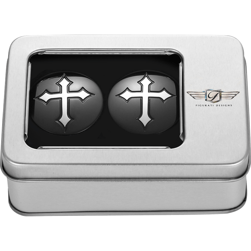 FIGURATI DESIGNS HARLEY - DAVIDSON CUSTOM SWING ARM COVERS CROSS - DRIVEN Canada's Powersports FD41 - CROSS - BLK