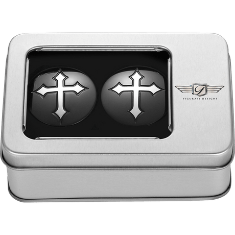 FIGURATI DESIGNS HARLEY - DAVIDSON CUSTOM SWING ARM COVERS CROSS - DRIVEN Canada's Powersports FD41 - CROSS - BLK