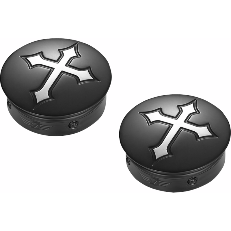 FIGURATI DESIGNS HARLEY - DAVIDSON CUSTOM SWING ARM COVERS CROSS - DRIVEN Canada's Powersports FD41 - CROSS - BLK