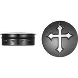 FIGURATI DESIGNS HARLEY - DAVIDSON CUSTOM SWING ARM COVERS CROSS - DRIVEN Canada's Powersports FD41 - CROSS - BLK