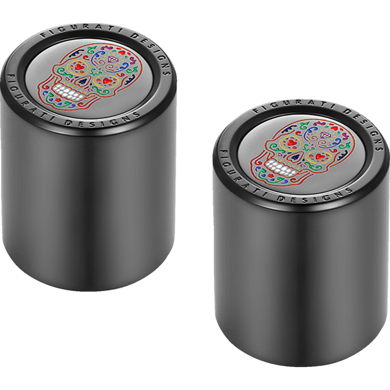 FIGURATI DESIGNS ND MAG DOCKING COVERS WITH SUGAR SKULL - 25.2X32MM - DRIVEN Canada's Powersports FD30 - DC - 25.2/32 - BLK