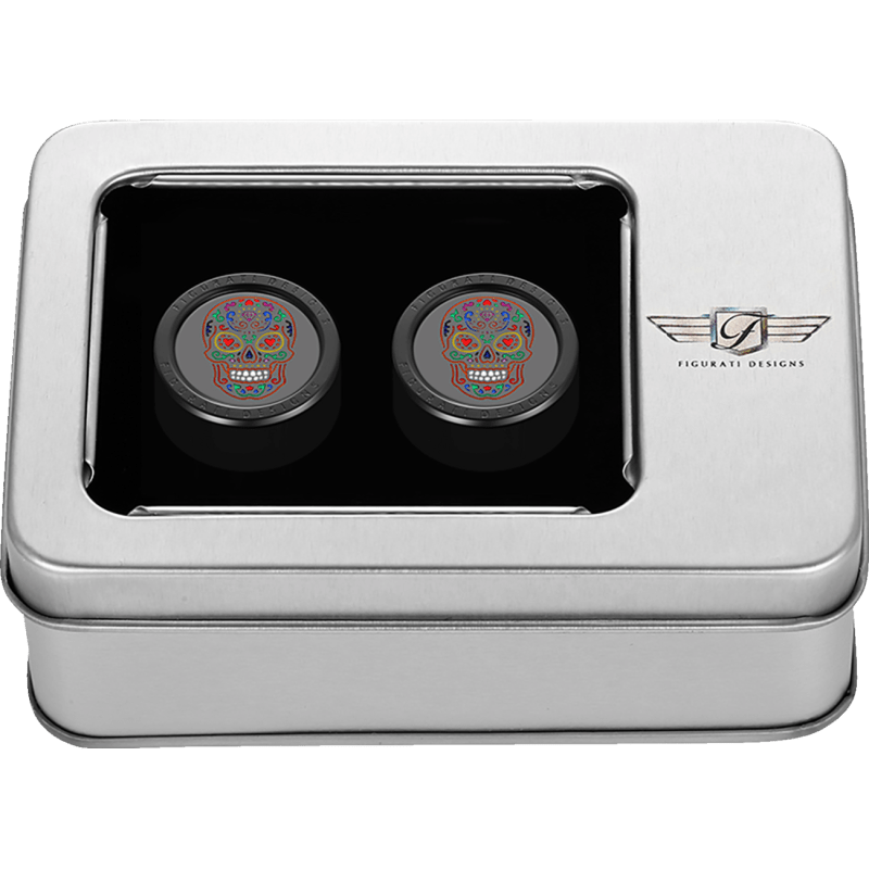 FIGURATI DESIGNS ND MAG DOCKING COVERS WITH SUGAR SKULL - 27.2X32MM - DRIVEN Canada's Powersports FD30 - DC - 27.2/32 - BLK