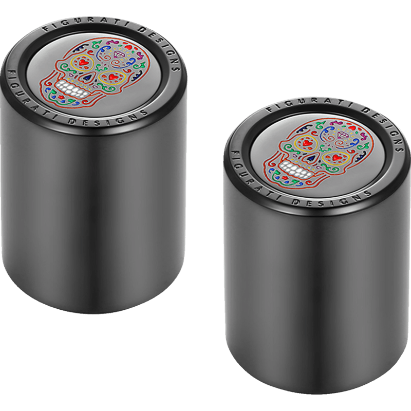 FIGURATI DESIGNS ND MAG DOCKING COVERS WITH SUGAR SKULL - 27.2X32MM - DRIVEN Canada's Powersports FD30 - DC - 27.2/32 - BLK