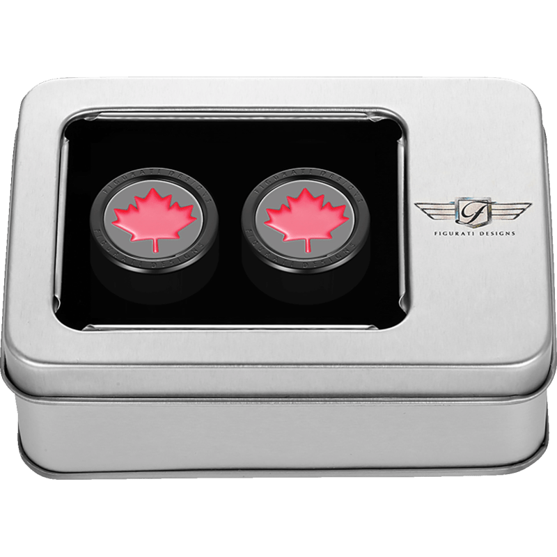 FIGURATI DESIGNS RED MAPLE LEAF DOCKING COVERS 25X32MM - DRIVEN Canada's Powersports FD03 - 25.2/32 - BK