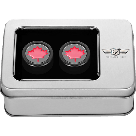 FIGURATI DESIGNS RED MAPLE LEAF DOCKING COVERS 25X32MM - DRIVEN Canada's Powersports FD03 - 25.2/32 - BK